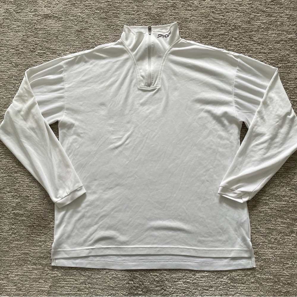 Spyder Pullover Mens White 1/4 Quarter Zip Ski Size XL Base Layer Long Sleeve